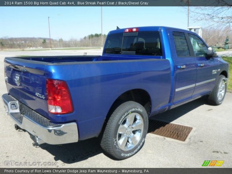 Blue Streak Pearl Coat / Black/Diesel Gray 2014 Ram 1500 Big Horn Quad Cab 4x4