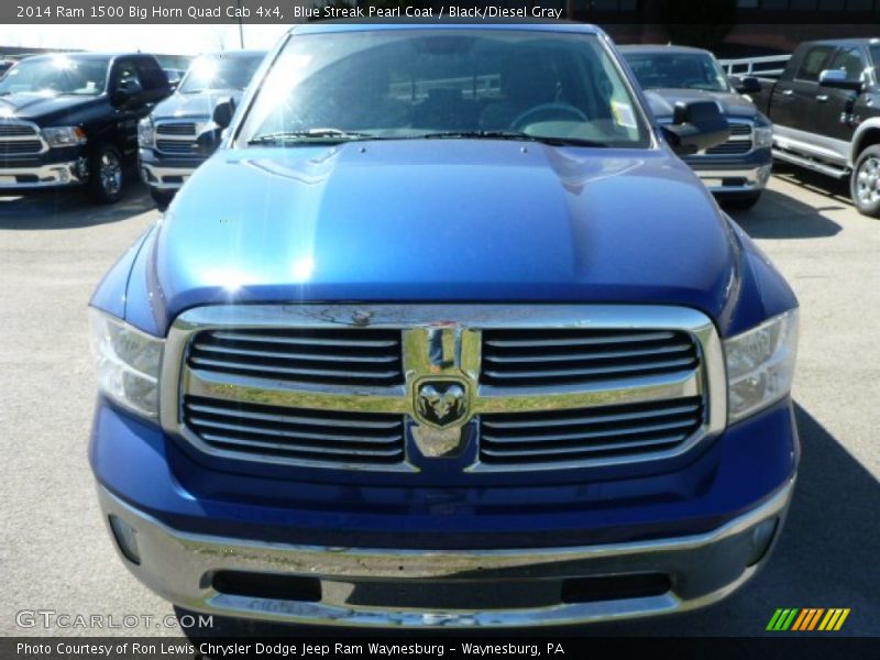 Blue Streak Pearl Coat / Black/Diesel Gray 2014 Ram 1500 Big Horn Quad Cab 4x4