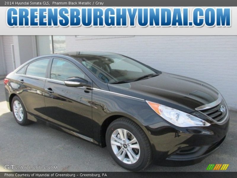 Phantom Black Metallic / Gray 2014 Hyundai Sonata GLS