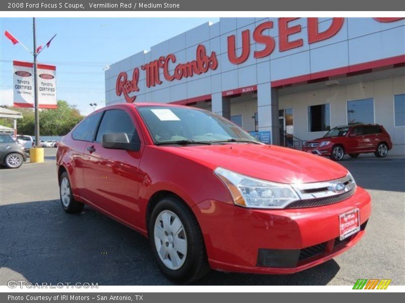 Vermillion Red / Medium Stone 2008 Ford Focus S Coupe