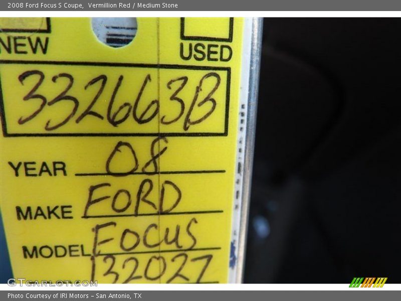 Vermillion Red / Medium Stone 2008 Ford Focus S Coupe