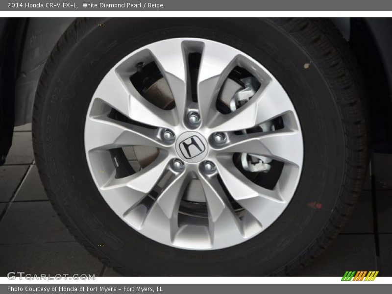 White Diamond Pearl / Beige 2014 Honda CR-V EX-L