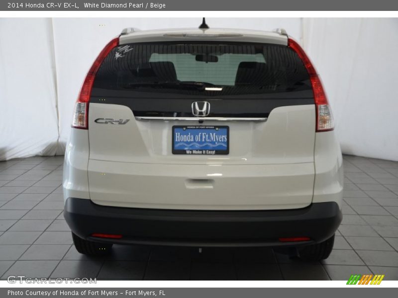 White Diamond Pearl / Beige 2014 Honda CR-V EX-L