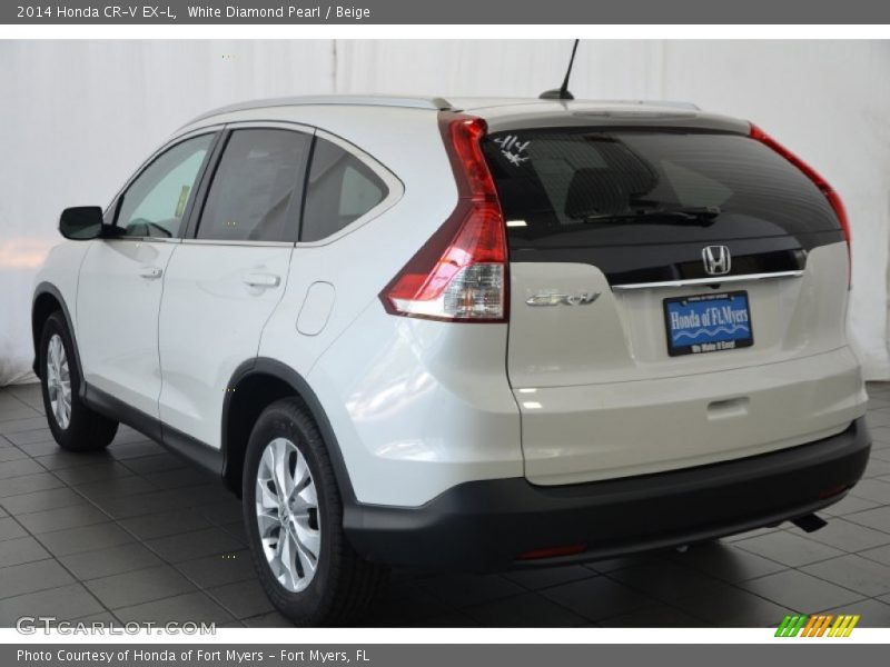 White Diamond Pearl / Beige 2014 Honda CR-V EX-L