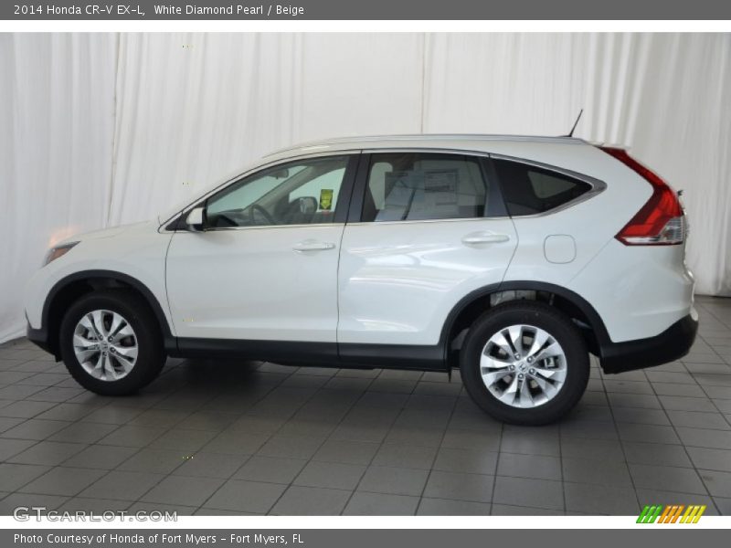 White Diamond Pearl / Beige 2014 Honda CR-V EX-L