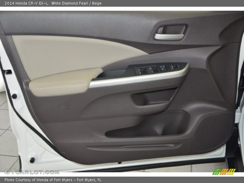 White Diamond Pearl / Beige 2014 Honda CR-V EX-L