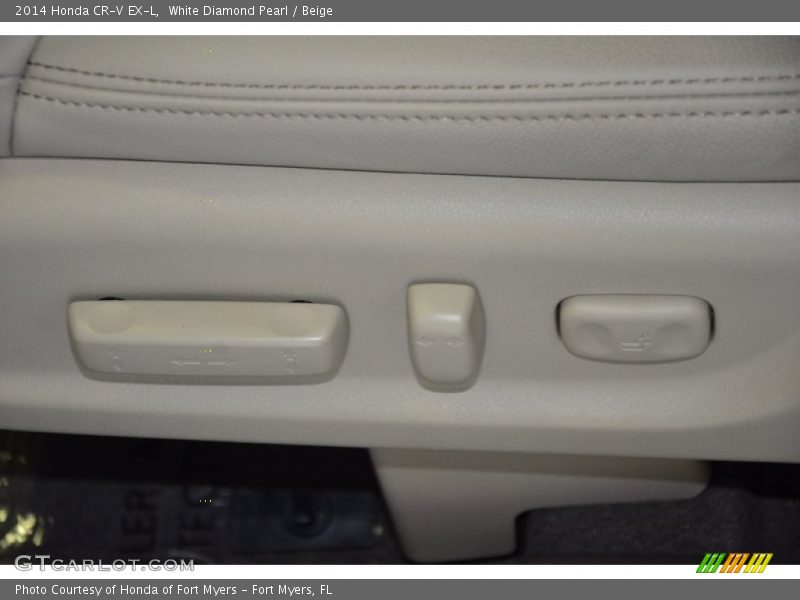 White Diamond Pearl / Beige 2014 Honda CR-V EX-L