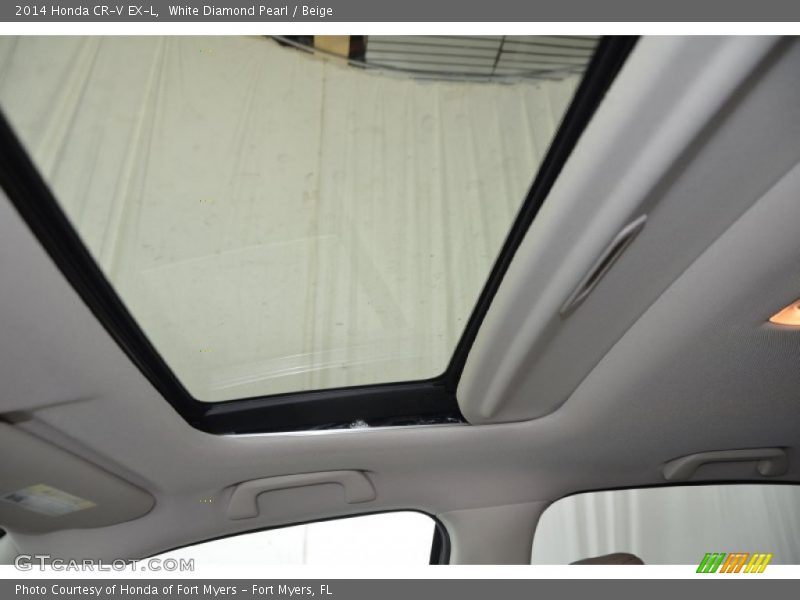 White Diamond Pearl / Beige 2014 Honda CR-V EX-L