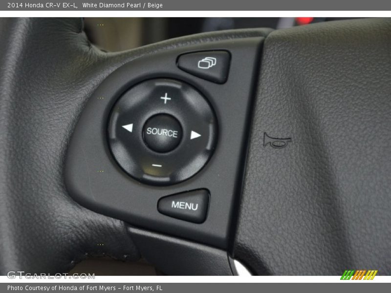 White Diamond Pearl / Beige 2014 Honda CR-V EX-L