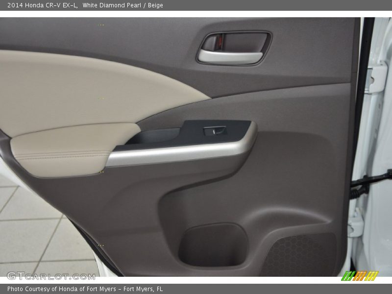 White Diamond Pearl / Beige 2014 Honda CR-V EX-L