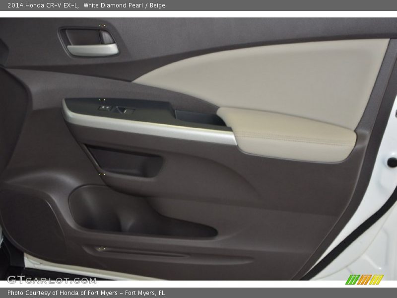 White Diamond Pearl / Beige 2014 Honda CR-V EX-L