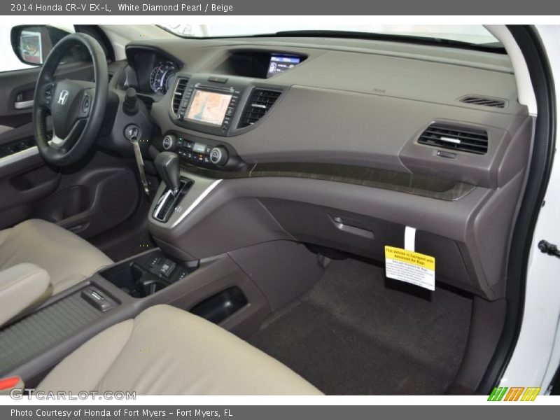 White Diamond Pearl / Beige 2014 Honda CR-V EX-L
