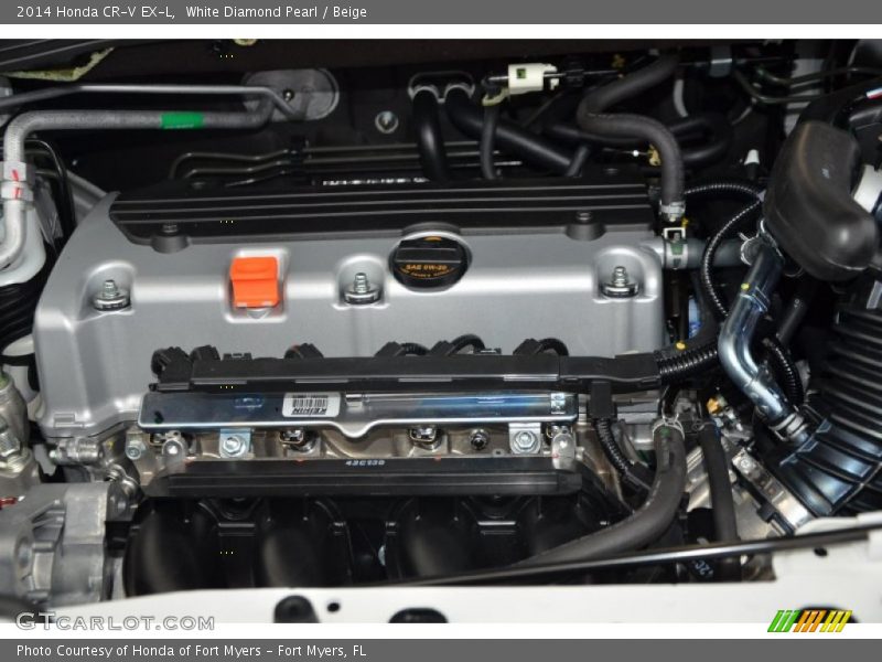 White Diamond Pearl / Beige 2014 Honda CR-V EX-L