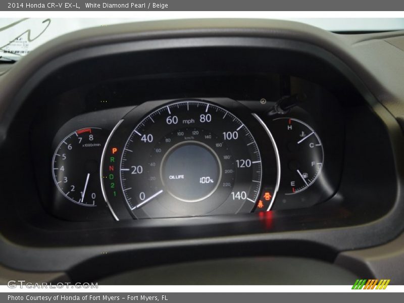 White Diamond Pearl / Beige 2014 Honda CR-V EX-L