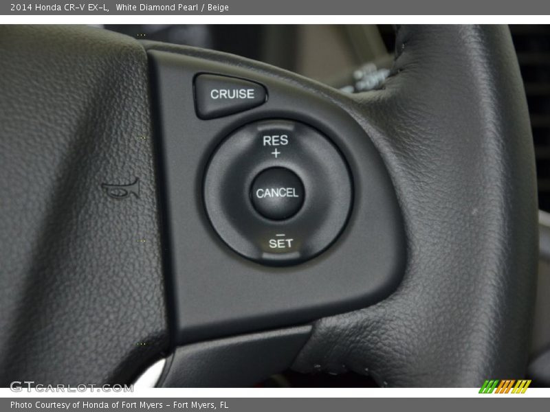 White Diamond Pearl / Beige 2014 Honda CR-V EX-L