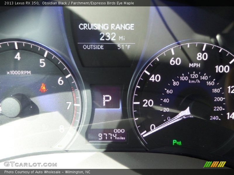 Obsidian Black / Parchment/Espresso Birds Eye Maple 2013 Lexus RX 350