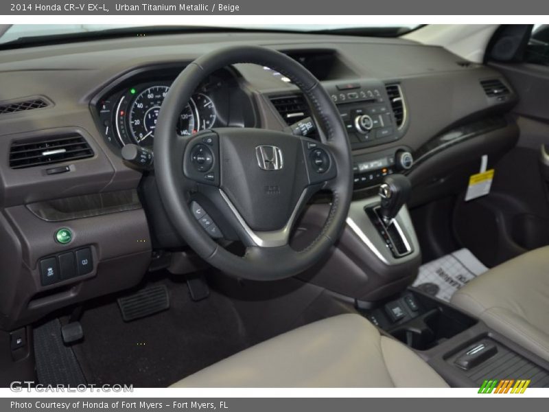 Urban Titanium Metallic / Beige 2014 Honda CR-V EX-L