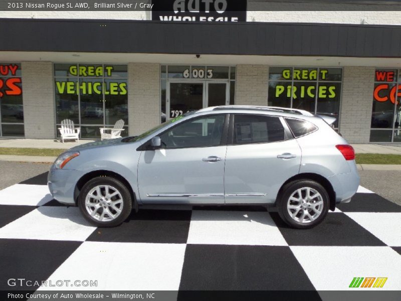 Brilliant Silver / Gray 2013 Nissan Rogue SL AWD