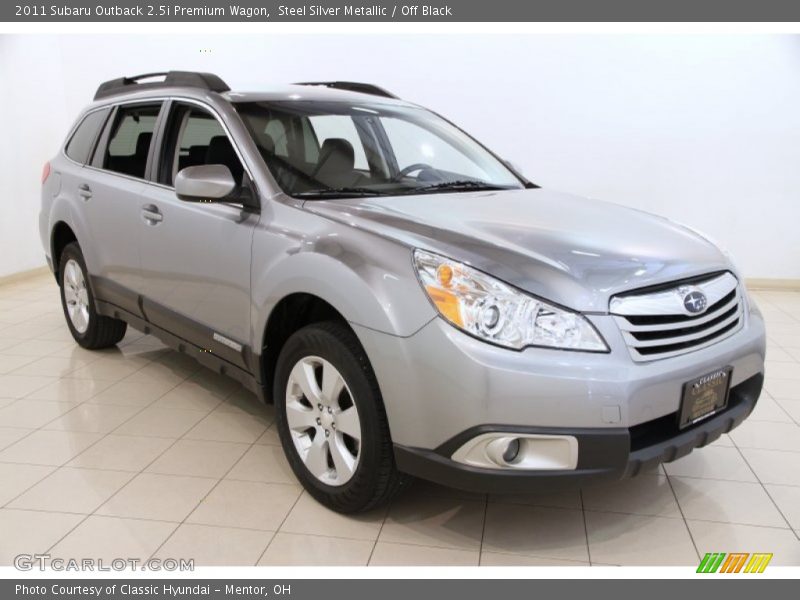 Steel Silver Metallic / Off Black 2011 Subaru Outback 2.5i Premium Wagon