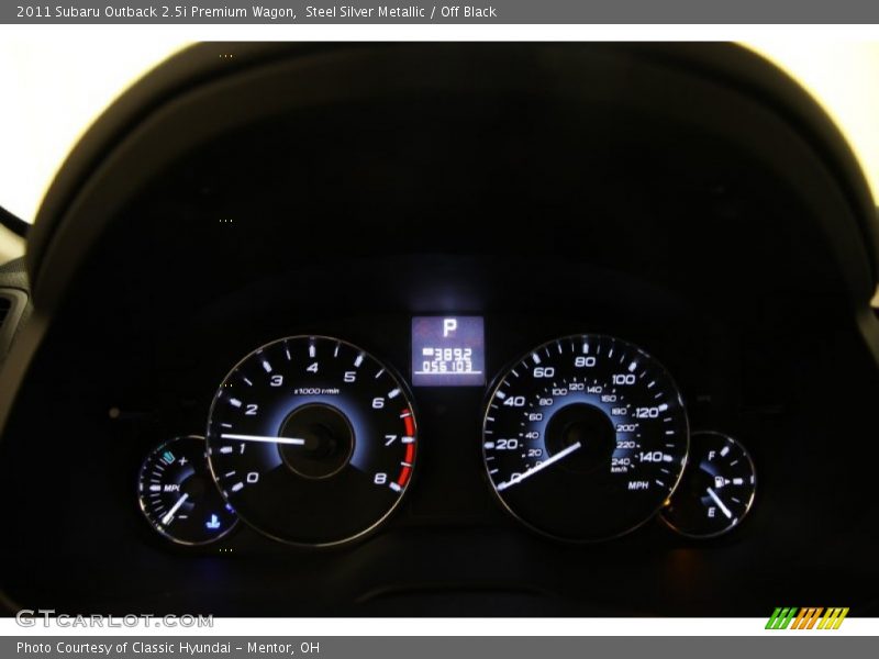 Steel Silver Metallic / Off Black 2011 Subaru Outback 2.5i Premium Wagon