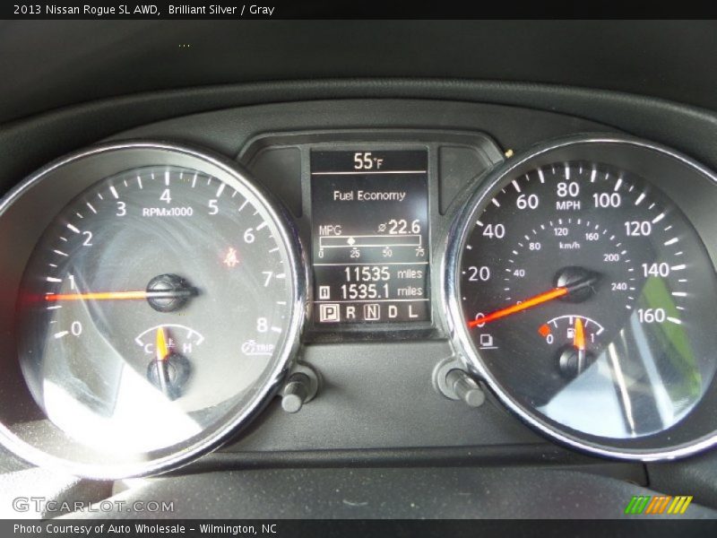 Brilliant Silver / Gray 2013 Nissan Rogue SL AWD
