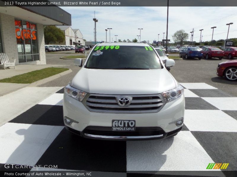 Blizzard White Pearl / Sand Beige 2013 Toyota Highlander Limited