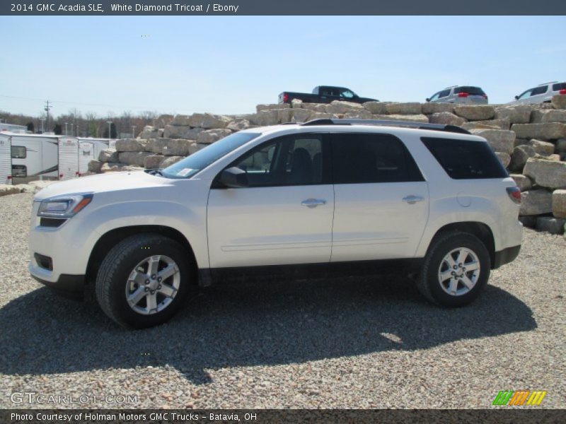White Diamond Tricoat / Ebony 2014 GMC Acadia SLE