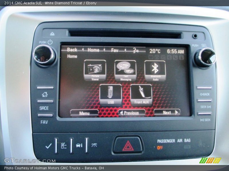 White Diamond Tricoat / Ebony 2014 GMC Acadia SLE