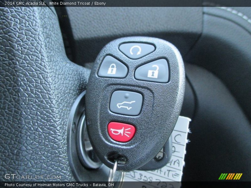 White Diamond Tricoat / Ebony 2014 GMC Acadia SLE
