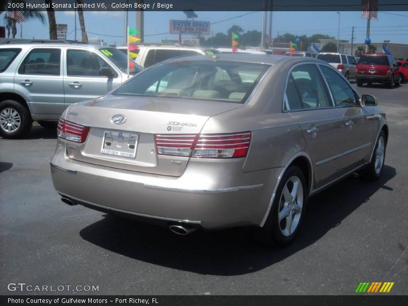 Golden Beige / Beige 2008 Hyundai Sonata Limited V6