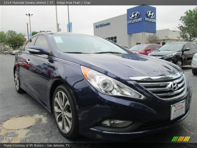 Indigo Blue Pearl / Gray 2014 Hyundai Sonata Limited 2.0T