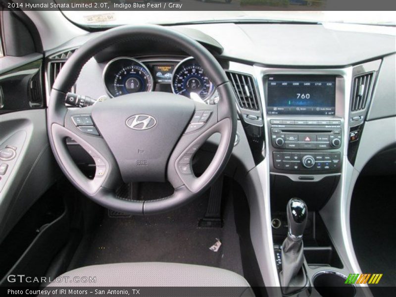 Indigo Blue Pearl / Gray 2014 Hyundai Sonata Limited 2.0T