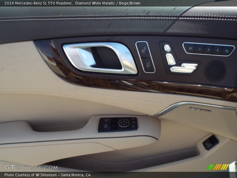Diamond White Metallic / Beige/Brown 2014 Mercedes-Benz SL 550 Roadster