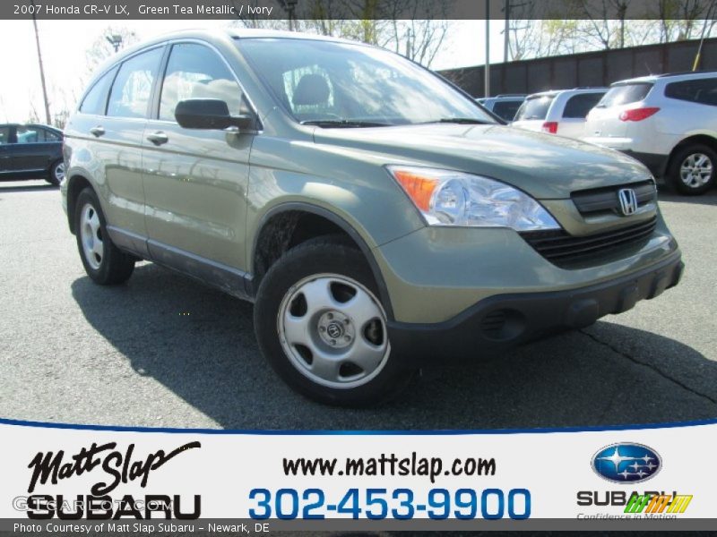 Green Tea Metallic / Ivory 2007 Honda CR-V LX