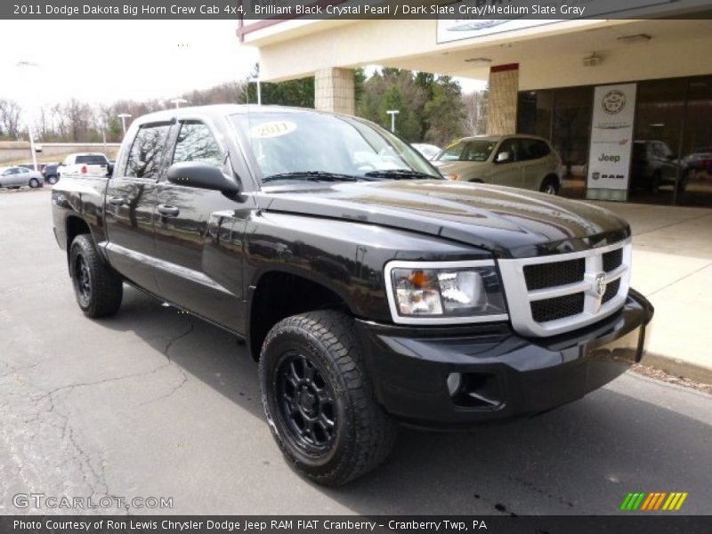 Brilliant Black Crystal Pearl / Dark Slate Gray/Medium Slate Gray 2011 Dodge Dakota Big Horn Crew Cab 4x4
