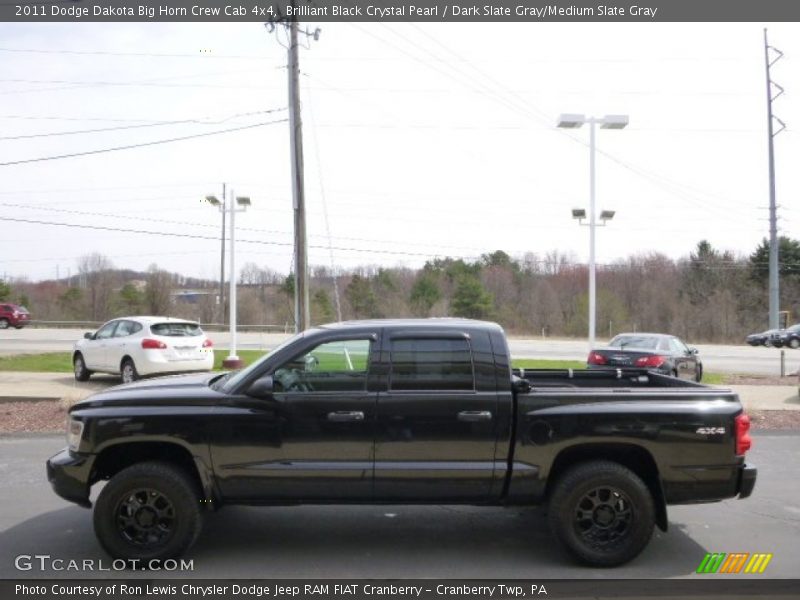 Brilliant Black Crystal Pearl / Dark Slate Gray/Medium Slate Gray 2011 Dodge Dakota Big Horn Crew Cab 4x4