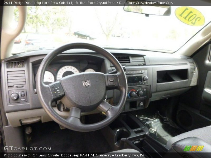 Brilliant Black Crystal Pearl / Dark Slate Gray/Medium Slate Gray 2011 Dodge Dakota Big Horn Crew Cab 4x4