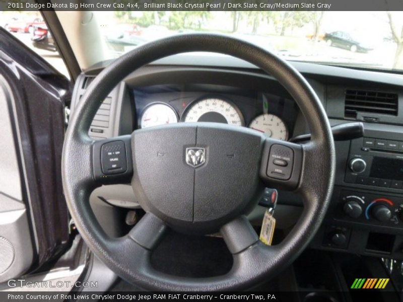 Brilliant Black Crystal Pearl / Dark Slate Gray/Medium Slate Gray 2011 Dodge Dakota Big Horn Crew Cab 4x4