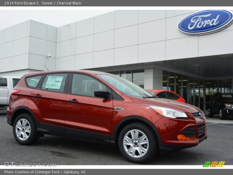 Sunset / Charcoal Black 2014 Ford Escape S