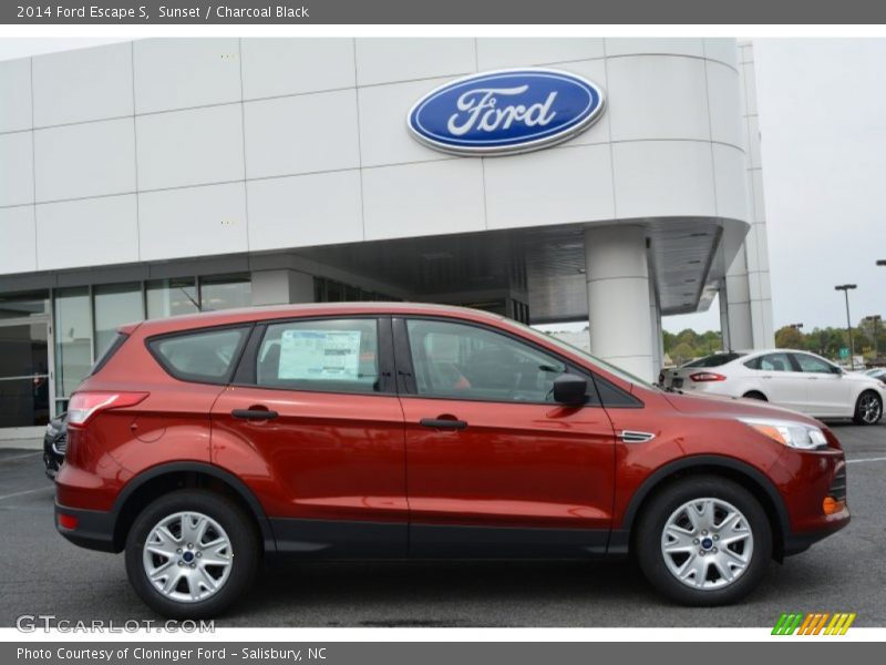 Sunset / Charcoal Black 2014 Ford Escape S