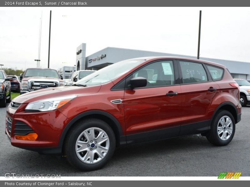 Sunset / Charcoal Black 2014 Ford Escape S