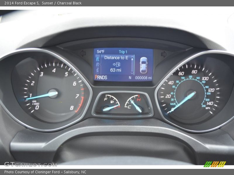 Sunset / Charcoal Black 2014 Ford Escape S