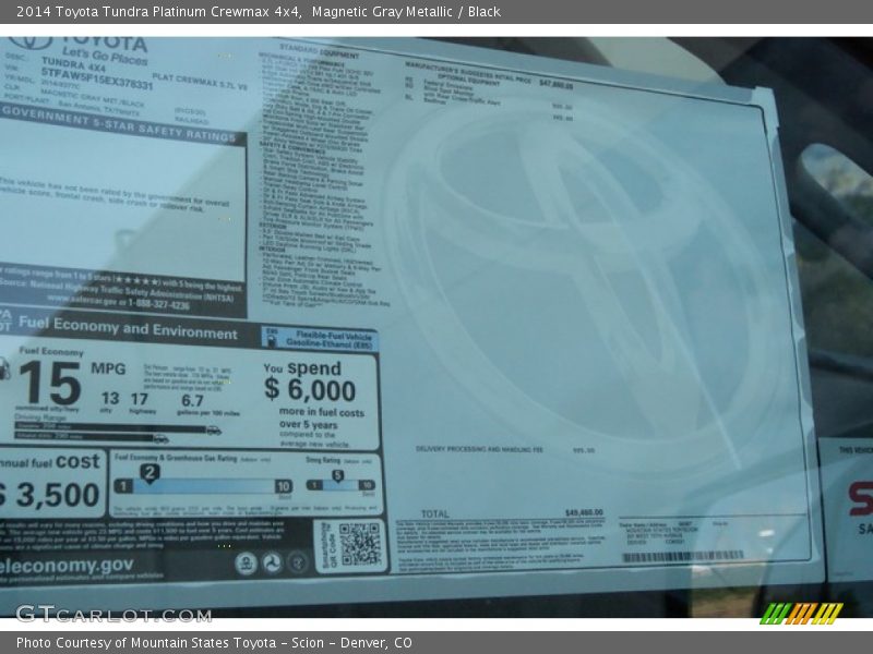 Magnetic Gray Metallic / Black 2014 Toyota Tundra Platinum Crewmax 4x4