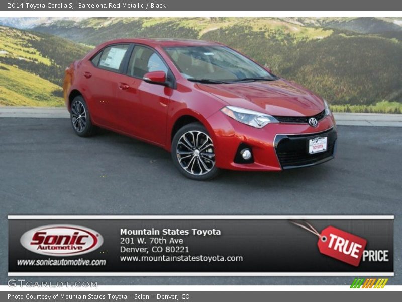 Barcelona Red Metallic / Black 2014 Toyota Corolla S