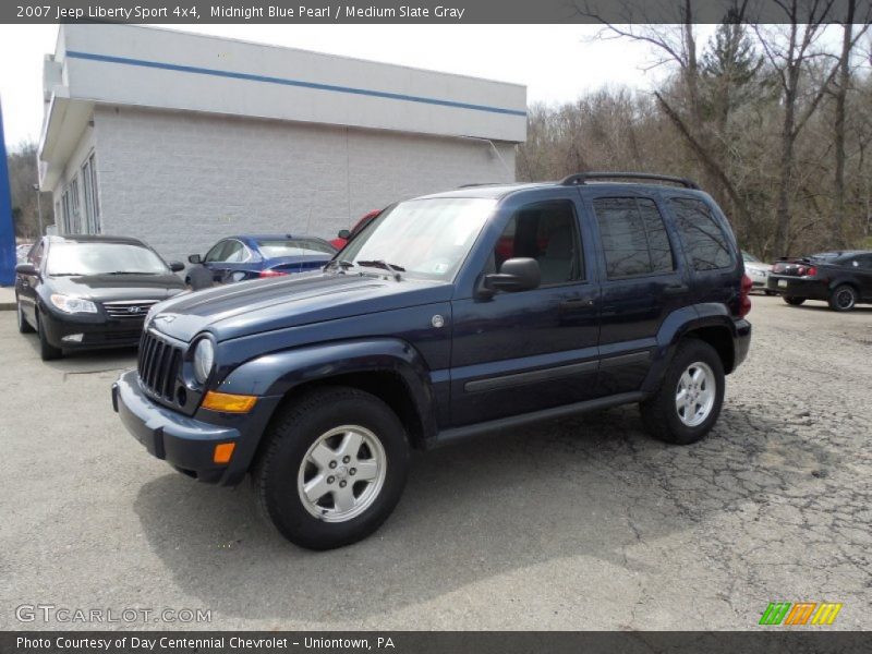 Midnight Blue Pearl / Medium Slate Gray 2007 Jeep Liberty Sport 4x4