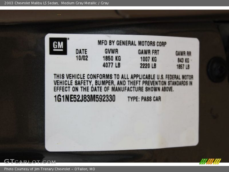 Medium Gray Metallic / Gray 2003 Chevrolet Malibu LS Sedan