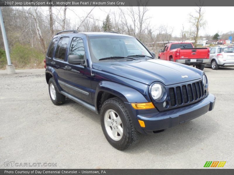 Midnight Blue Pearl / Medium Slate Gray 2007 Jeep Liberty Sport 4x4