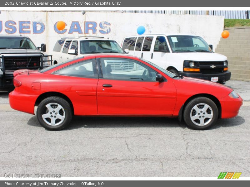 Victory Red / Graphite Gray 2003 Chevrolet Cavalier LS Coupe