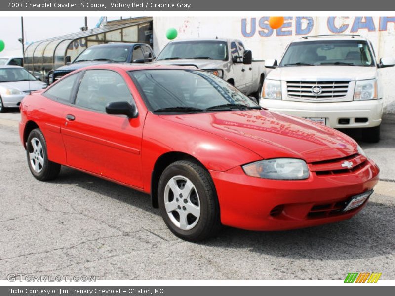 Victory Red / Graphite Gray 2003 Chevrolet Cavalier LS Coupe