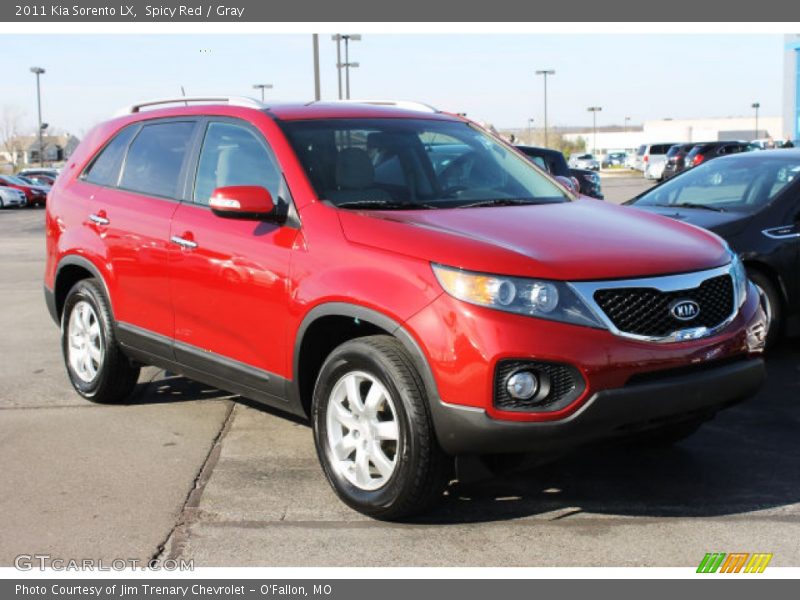 Spicy Red / Gray 2011 Kia Sorento LX